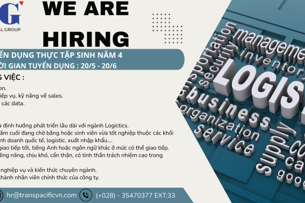 TUYỂN DỤNG THỰC TẬP SINH CHUYÊN NGÀNH LOGISTICS  –  HỒ CHÍ MINH