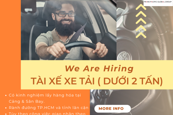 TUYỂN DỤNG TÀI XẾ XE TẢI DƯỚI 2 TẤN – TPG.