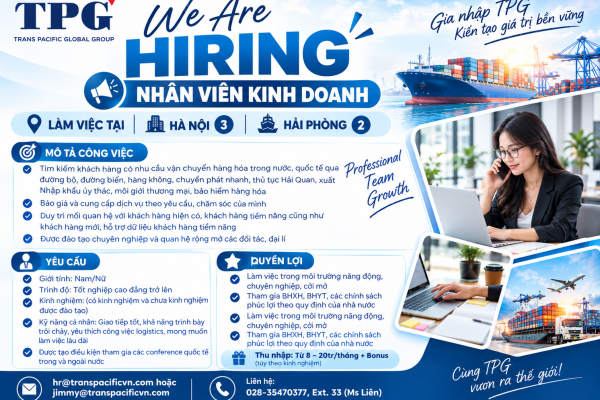 TUYỂN DỤNG : NHÂN VIÊN KINH DOANH (HÀ NỘI – HẢI PHÒNG ) – TPG